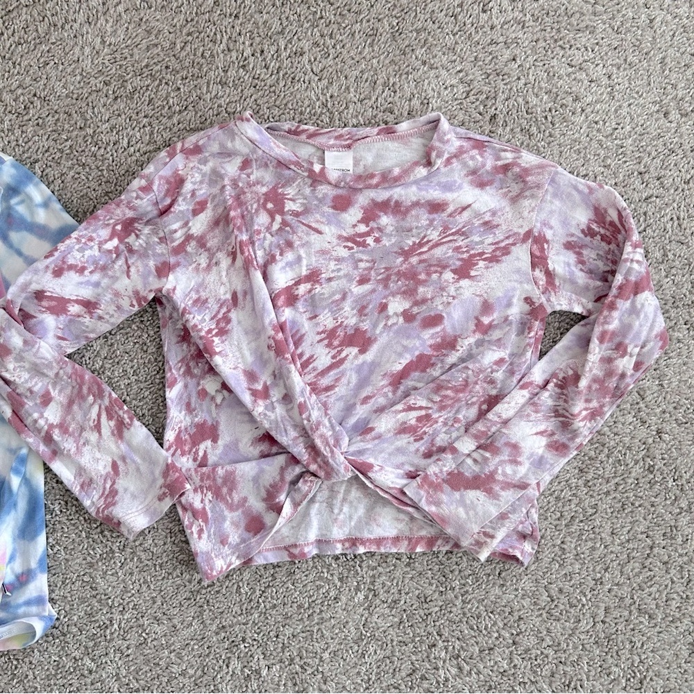 Nordstrom Tie-dye Front Knot Long-sleeve Girls shirt